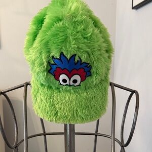 Green Furry Hat with Fun Design